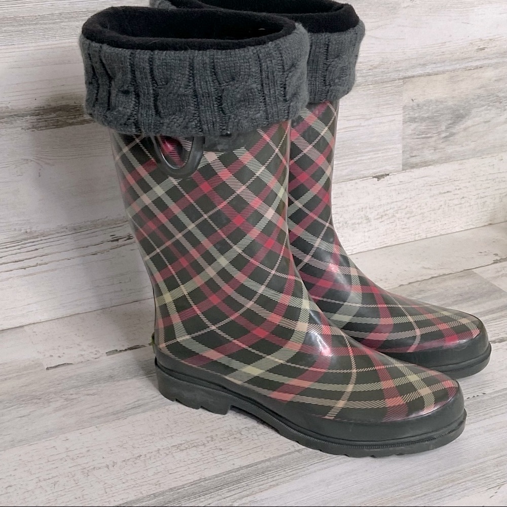 Western Chief Charcoal Villa Plaid Rain Boots - Picture 4 of 11